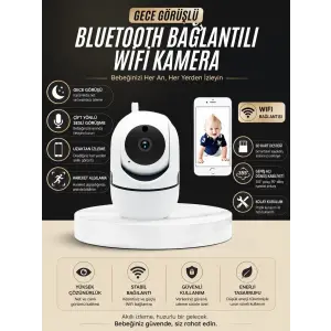 Bebek Takip Kamerası  Gece Görüşlü WiFi Güvenlik Kamerası