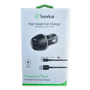Bevius BVS-AU515 15W 3A Çift USB-C Kablolu Araç Şarj Cihazı