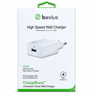 Bevius BVS-CH401 Beyaz 12W Işıklı Duvar Şarj Cihazı
