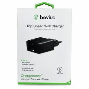 Bevius BVS-CH401 Siyah 12W Işıklı Duvar Şarj Cihazı