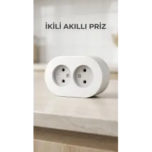 Beyaz Renk Çift Girişli Sıva Üstü Topraklı Duvar Prizi