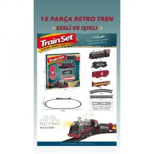 BJ2308A 18 PARÇA SESLİ IŞIKLI RETRO TREN-ŞİM