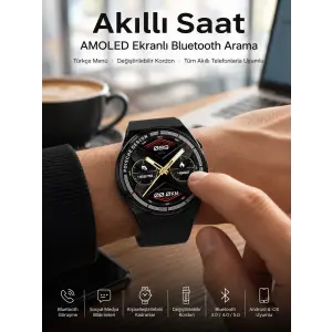 Bluetooth Bağlantılı Akıllı Saat Tüm Telefonlara Uyumlu Değiştirilebilir Kordon