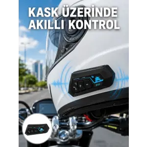 Bluetooth Kask Kulaklığı Intercom 5.0 Bluetooth Android ve İOS Uyumlu Yeni Nesil