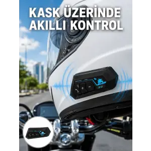 Bluetooth Kask Kulaklığı Intercom 5.0 Bluetooth Android ve İOS Uyumlu Yeni Nesil