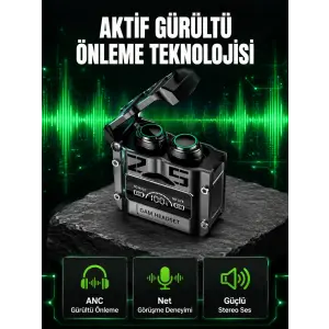 Bluetooth Kulaklık Kablosuz ANC Gürültü Önleyici Stereo Ses Yeni Nesil