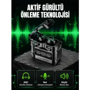 Bluetooth Kulaklık Kablosuz ANC Gürültü Önleyici Stereo Ses Yeni Nesil
