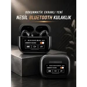 Bluetooth Kulaklık Kablosuz Ekranlı ANC/ENC Destekli Dokunmatik