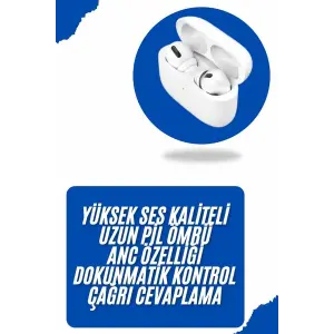 Bluetooth Kulaklık Kulak İçi Silikonlu Stereo Yüksek Ses Kaliteli Dokunmatik