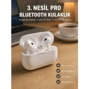Bluetooth Kulaklık Kulak İçi Silikonlu Stereo Yüksek Ses Kaliteli Dokunmatik