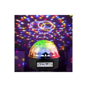Bluetooth özellikli gri küre disko topu müzik çalar ve sese duyarlı renkli lazer ışık