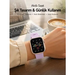 Bluetooth Telefon Görüşmesi, Nabız Ölçümü ve Uyku Takibi Özellikli Akıllı Saat