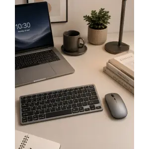 Bluetooth ve 2.4G Destekli Kablosuz Klavye Mouse Seti Şarj Edilebilir