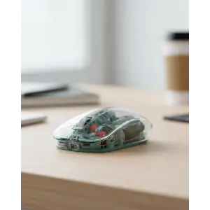 Bluetooth ve 2.4G USB Destekli Pilli Kablosuz Şeffaf Mouse