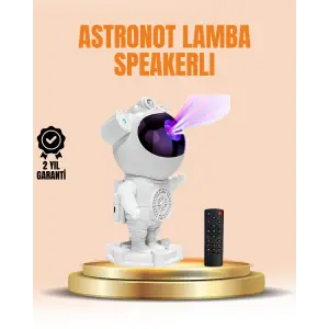 Bluetooth ve Dahili Ses Özellikli Astronot Projeksiyon Lambası