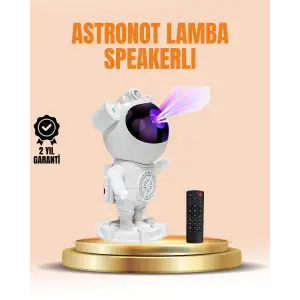 Bluetooth ve Dahili Ses Özellikli Astronot Projeksiyon Lambası