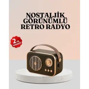 Bluetooth’lu Retro Radyo – FM Destekli Nostaljik Hoparlör