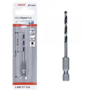Bosch Pointteq Altıgen Şaftlı Hss Matkap Ucu 3 mm