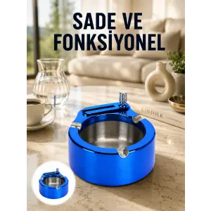 Çakmaklı Küllük Paslanmaz Çelik Şık Masa Aksesuarı Yeni Nesil