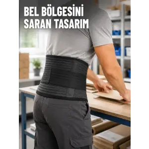 Çalışma Korsesi Güçlendirilmiş Elastik Bantlı Ayarlanabilir Bel Desteği