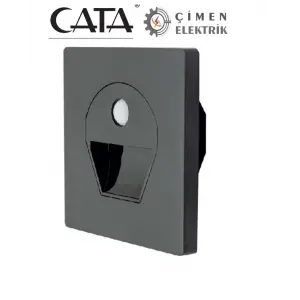CATA CT 5170 1W Füme Kasa Sensörlü Koridor Aydınlatması 6400K Beyaz Işık