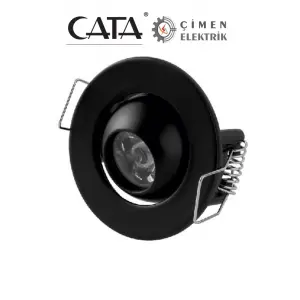 CATA CT 5268 1.5W Siyah Kasa Led Spot 3200K Gün Işığı