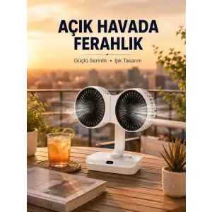 Çift Başlıklı Masa ve Duvara Monte Edilebilir Vantilatör