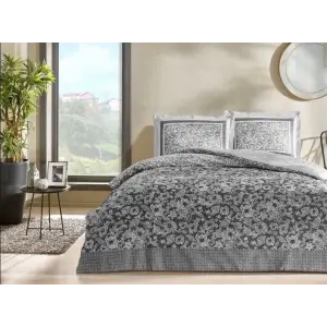 Çift Kişilik Saten Nevresim Takımı Amelia Antrasit