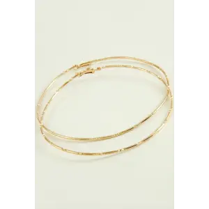 Çizgili Metal Halka Küpe 8-9-10 cm