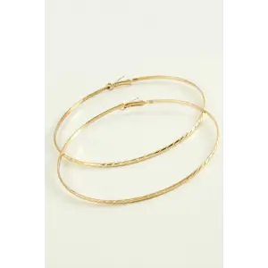 Çizgili Metal Halka Küpe 8-9-10 cm