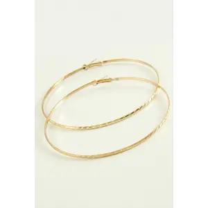 Çizgili Metal Halka Küpe 8-9-10 cm