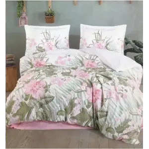 Clasy Ranforce Nevresim Takımı Çift Kişilik Forest V1 Pembe