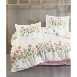 Clasy Ranforce Nevresim Takımı Çift Kişilik Roselin V1 Pembe