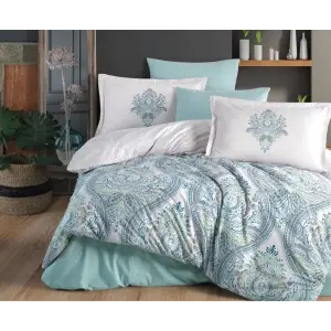 Clasy Ranforce Nevresim Takımı Çift Kişilik Ruma v1 Mint