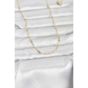 CM 14K Gold Renk Bar Zincir Model 60 cm Kadın Kolye