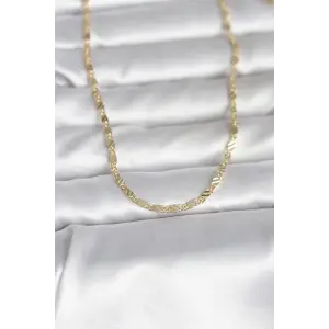 CM 14K Gold Renk Çizgi Lazer Model 60 cm Kadın Kolye