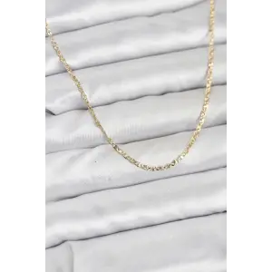 CM 14K Gold Renk Pirinç Lazer Model 60 cm Kadın Kolye