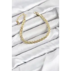 CM Singapur Zincir Model Gold Renk Pirinç Kadın Bileklik
