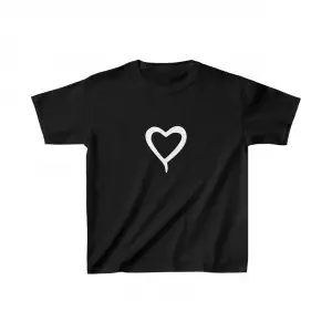 Çocuk Kız Baskılı T-Shirt - Siyah