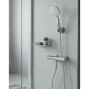Çok Fonksiyonlu 4 Modlu El Duşu Başlığı Krem Duş Seti Spiral Hortumlu