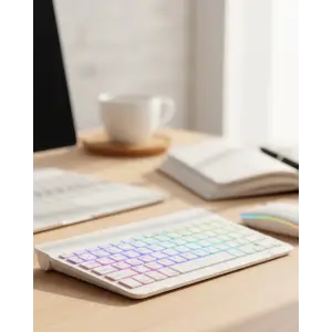 Çoklu Cihaz Uyumlu Kablosuz Klavye Mouse Seti Aydınlatmalı