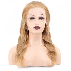 Daalı Front Lace Gerçek Tül Peruk / Sıcak Karamel / 60/65cm
