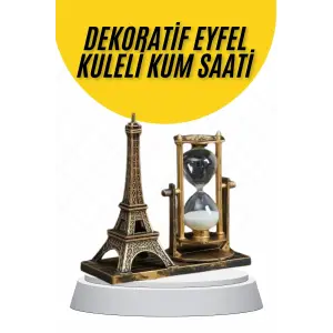 Dekoratif Eyfel Kulesi ve Kum Saati Vintage Tarzı Masa Süsü Biblo