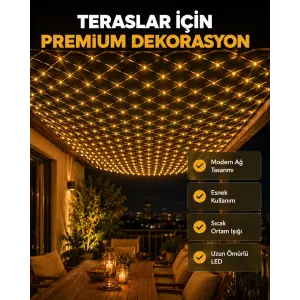 Dekoratif LED File Işık Ağ Tasarımlı Balkon Bahçe ve Oda Aydınlatması