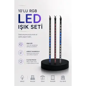 Dekoratif Ortam Aydınlatması RGB LED 10’lu Çubuk Seti
