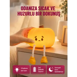 Dekoratif Pumpkin Gece Lambası Şarjlı Dokunmatik LED Işık Yeni Nesil