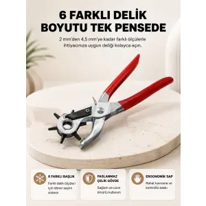 Delme Pensesi 6 Başlıklı Çok Amaçlı Paslanmaz Çelik Ergonomik