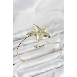 Deniz Yıldızı Model Gold Renk Pirinç Pazu Bileklik
