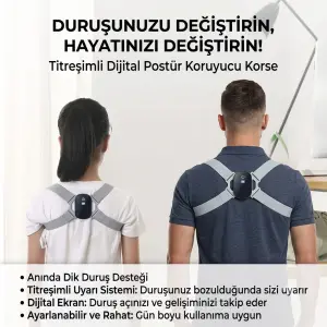 Dijital Ekran Titreşimli Dik Durma Korsesi