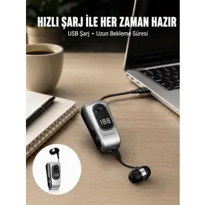 Dijital Ekranlı Bluetooth Kulaklık – Titreşimli Bildirim, 25 Saat Kullanım Yeni Nesil